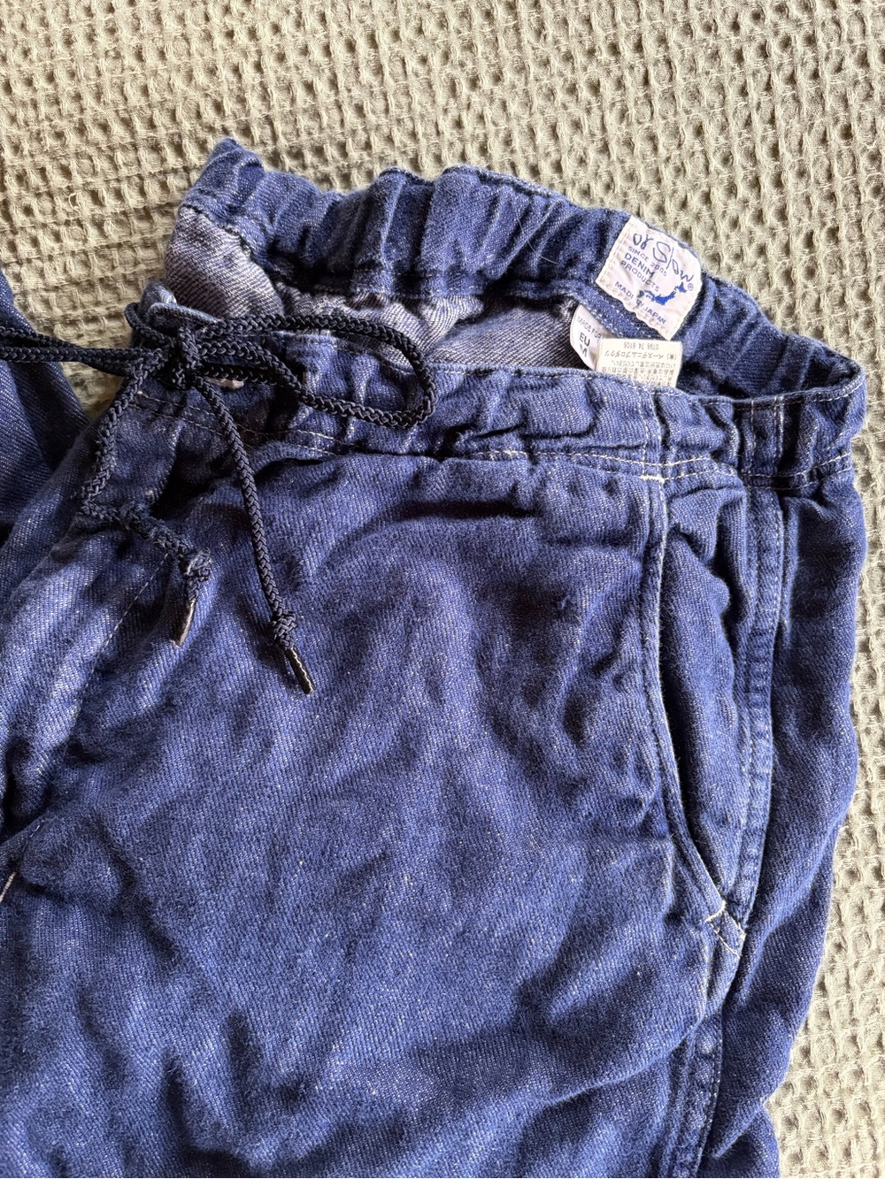 OrSlow Men’s 100% Linen Casual Drawstring Pants - Picture 4 of 10